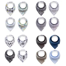 Owlzz/новые стильные детские слюнявчики, 4 шт. в партии, для мальчиков и девочек, аксессуары, брендовые Слюнявчики, полотенце, тряпки, треугольная хлопковая бандана