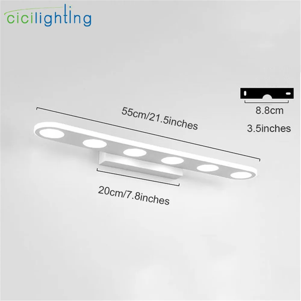  90V - 265V 18W 55cm led mirror lights lamp Modern white cabinet 6 lights LED Dress mirror bedroom b - 32583295731