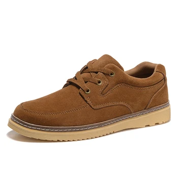 

Handsome Men's Skateboarding Shoes Genuine Leather Breathable Outdoor Sport Winter Plush Warm Walking Shoes Men Lace-up Footwear