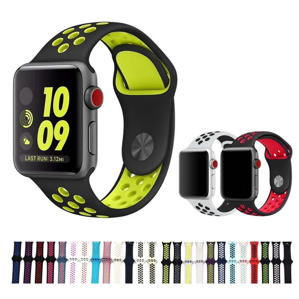 Спортивный ремешок для Apple Watch band 42 мм 38 iWatch Series 3 2 1 силиконовый браслет на