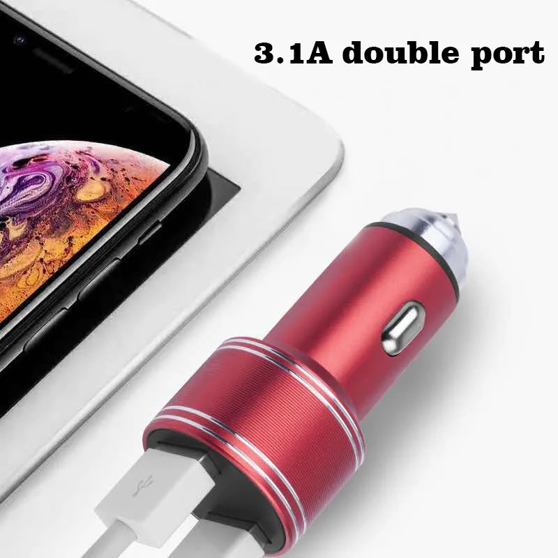 Fiuzd Dual USB Car Charger Adapter 3.1A Digital LED VoltageCurrent Display Auto Vehicle Metal Charger For Samsung s10 s9 s8 7 phone charger for huawei p20 p10 pro lite 555