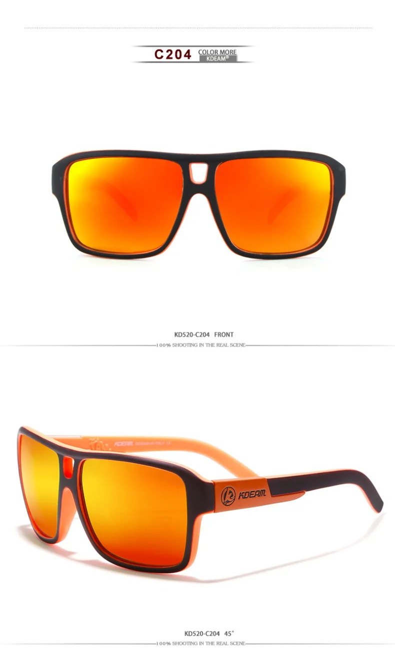 KDEAM Original Design Polarized Square Sunglasses Men Summer Outdoor& Travel UV Goggles Male Fashion Sports Style Shades RX63