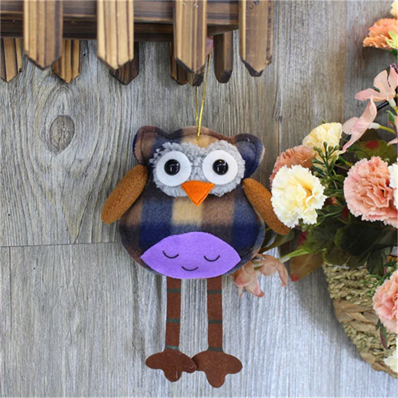 2018 New Merry Christmas Owl Plush Pendant Toys Christmas Tree Nighthawk Owl Dolls Xmas Party Room Shop Home Decor 12pcslot (9)