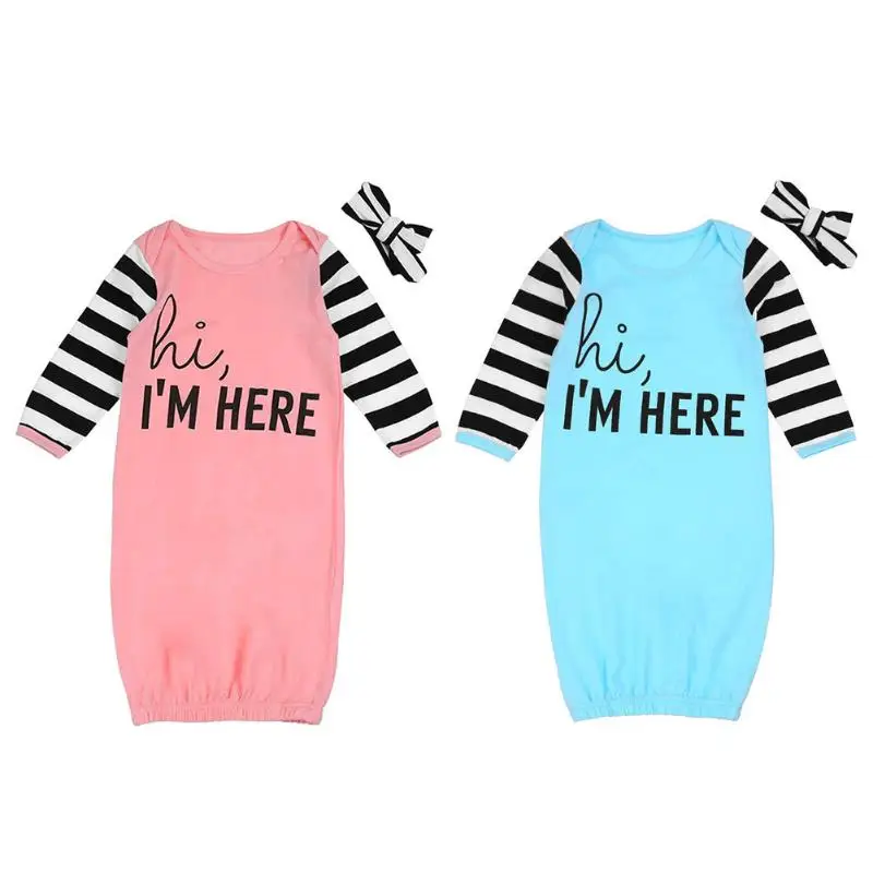 

2pcs Fashional Spring Baby Girls Sleeping Clothes Set Cute Sleeping Bag Sleepsacks With Bowknot Headband Cotton Soft Costume