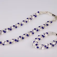 Горячие дешевые реальная пресноводных натуральный культивированный жемчуг Цепочки и ожерелья Браслет Серьги установить свадебные ювелирных изделий для Для женщин женские