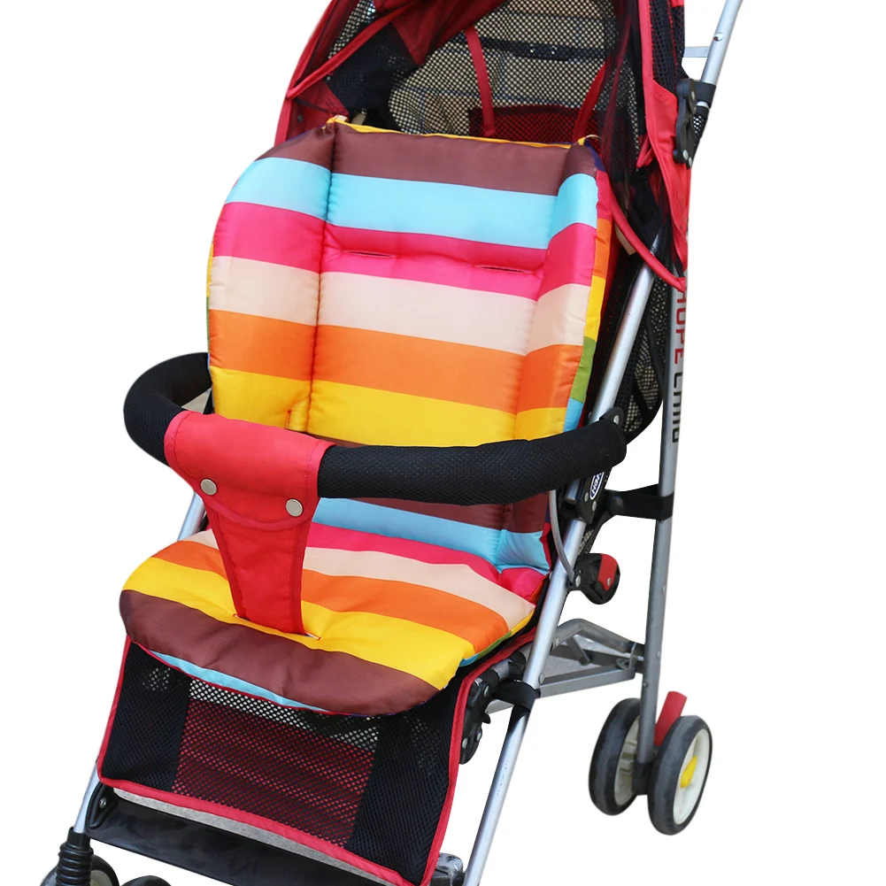 Baby Stroller Seat Cushion Mattress Rainbow Color Thickening Stroller