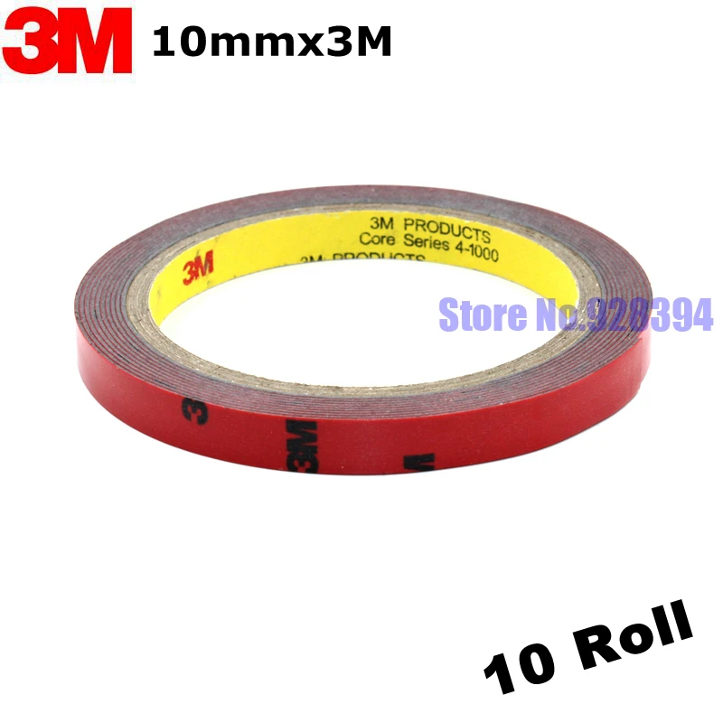 10 Rolls 10mm x 3Meter 3M Tape Automotive Auto Truck Car Acrylic Foam