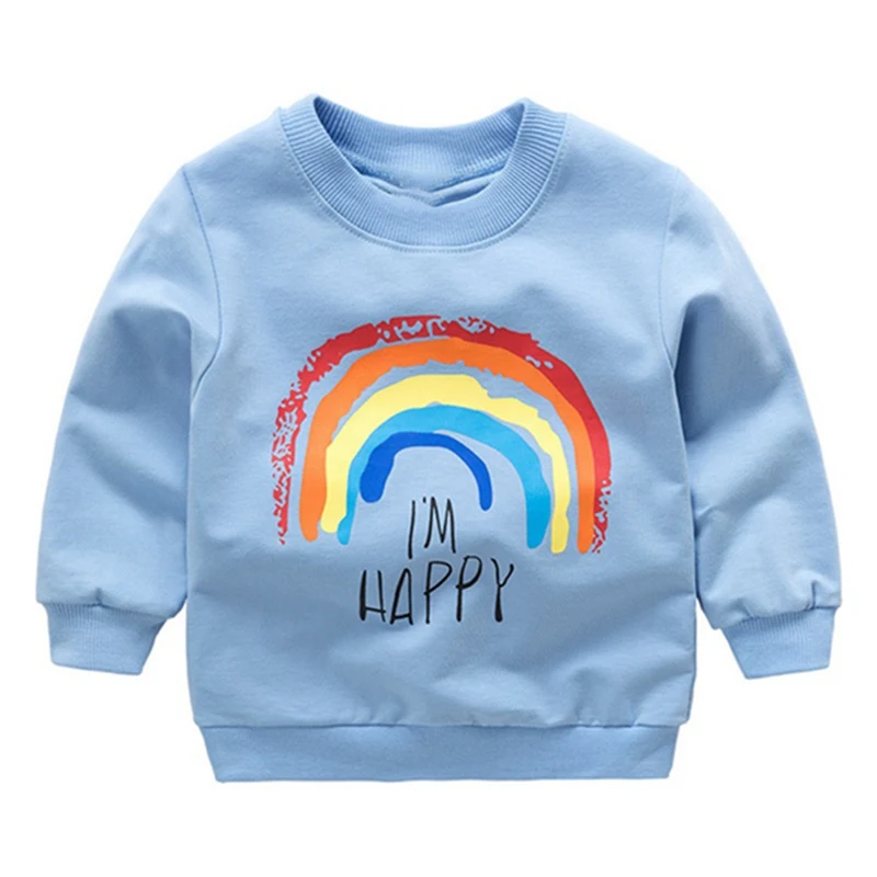 Свитшоты для маленьких мальчиков и девочек; сезон зима-весна-осень; Детские свитшоты; свитер с длинными рукавами и рисунком; детская футболка; одежда - Цвет: 08L