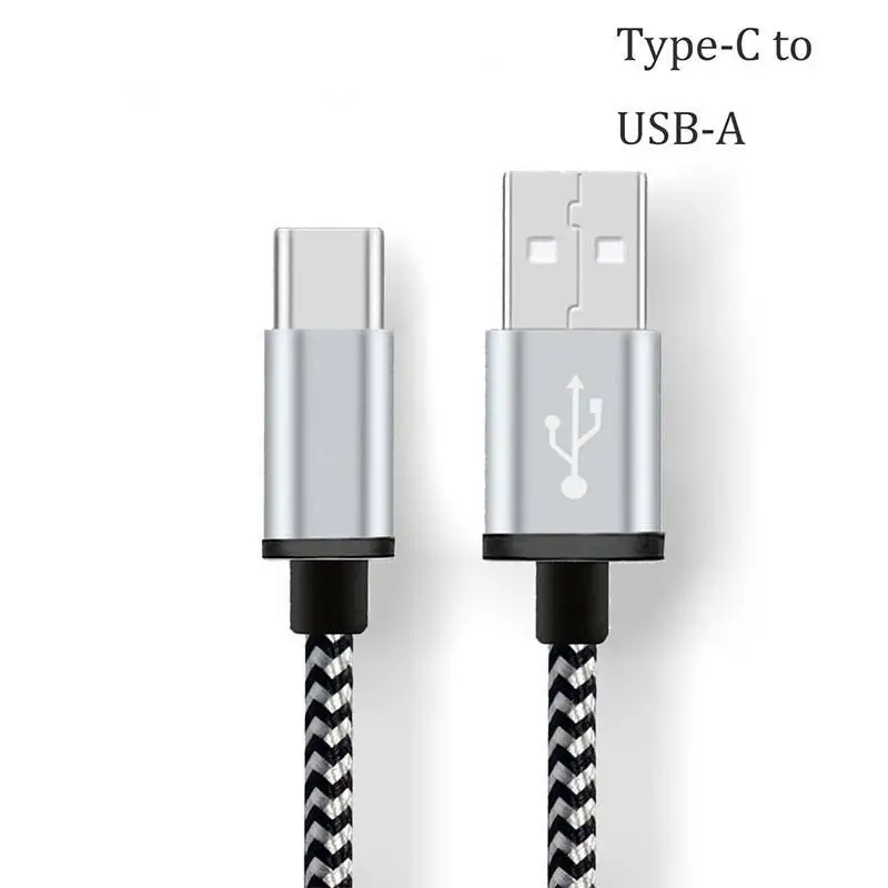 2019 جديد حبل مضفر من النايلون usb كابل الشاحن شاحن يو اس بي نوع-c 3.1 مزامنة بيانات شاحن كابل شحن الحبل لسامسونج غالاكسي