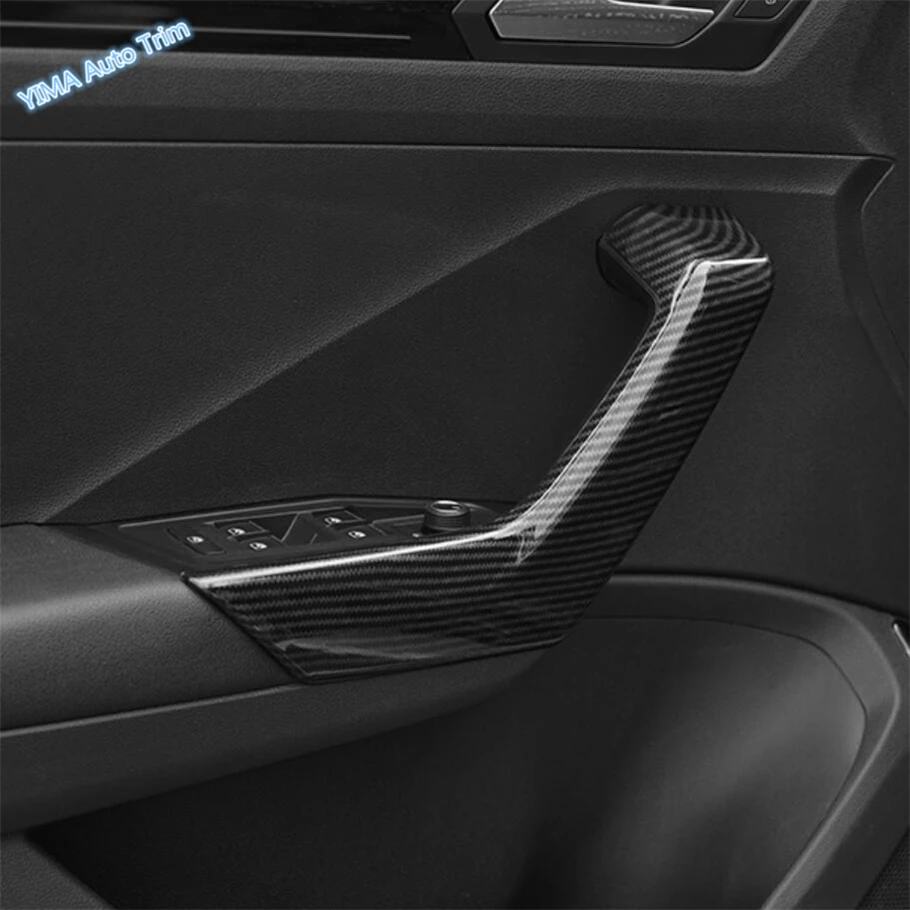 

Lapetus Auto Styling Inner Door Armrest Pull Strip Cover Trim Matte Carbon Fiber ABS Fit For Volkswagen T-Roc T Roc 2018 2019