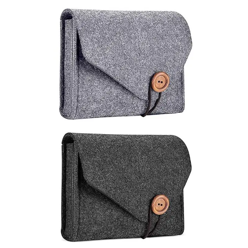 

New Felt Pouch Power Bank Bag For Data Cable Mouse Power Bank Travel Organizer Cosmetic Cases