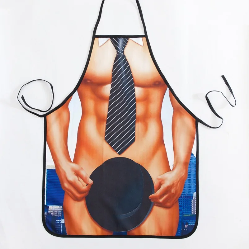 BBQ Cooking Kitchen Black Bib Aprons for Women Men Chef Gifts,1Pc Sexy Funny Novelty Naked Kitchen Cooking BBQ Party Apron