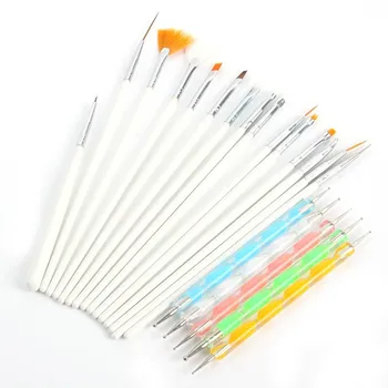 

15pcs Nail Brushes + 5PCS Polish Drawing Brushes Nail Art Equipment Desire Tools Patinting Pens For Nail Design Manicure