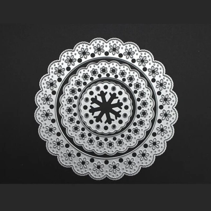 YLCD493 круглый цветок кружева металла Вырубные штампы для трафареты для скрапбукинга карточки-украшения для альбомов тиснение папки вырубки формы