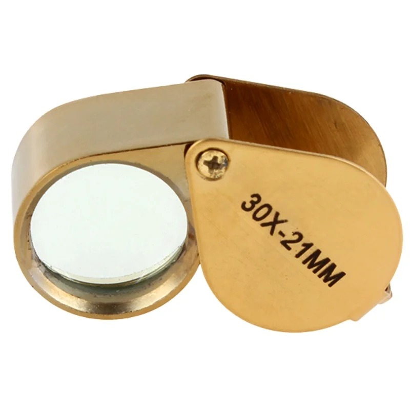 Xinxiang Мини Портативная Лупа 30X-21mm Золотая Тройная ювелира Оптическая лупа