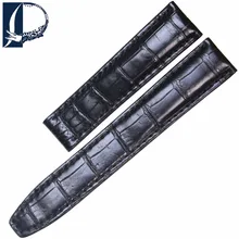 Pesno for Maurice Lacroix 20mm Black Crocodile Leather Watch Band Genuine Leather Watch Strap Men Accessories