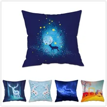 

Digital Art Cartoon Sika Deer Pillow Case Plush Fabric Cushion Cover Pillow Jewelry Home Sofa Pillow 40x40cm 45x45cm