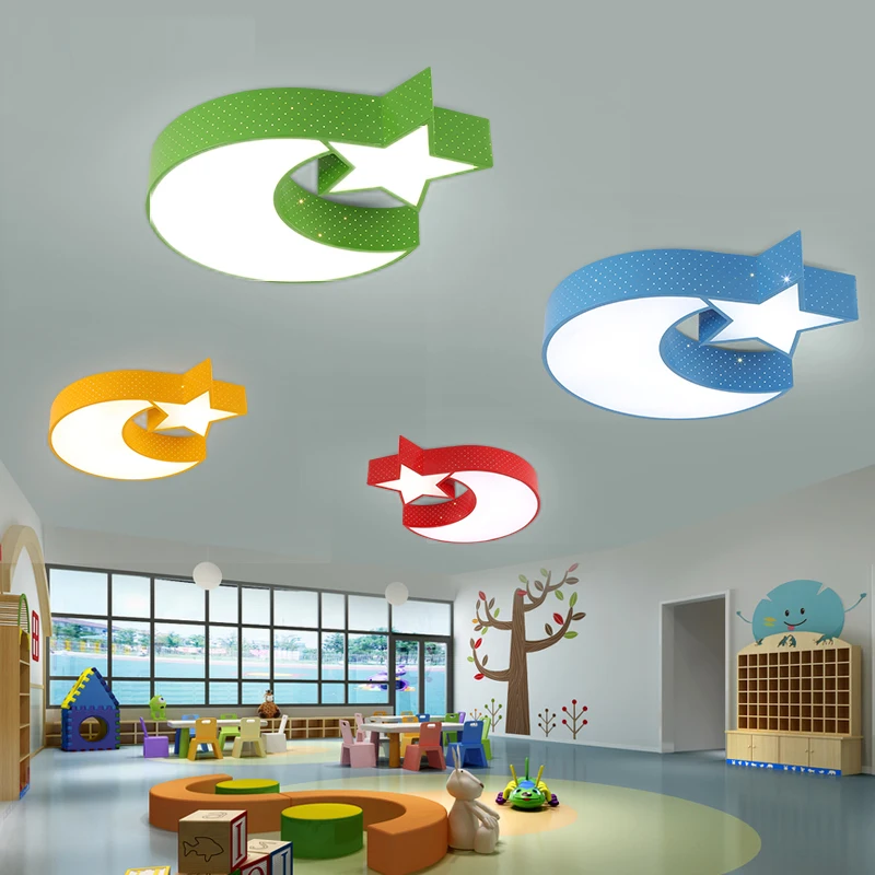 Us 150 0 Stars Moon Children S Bedroom Lamps Warm Led Ceiling Lamps Amusement Parks Restaurants Ceiling Lamps Fashion Shops Led Lamps In Ceiling