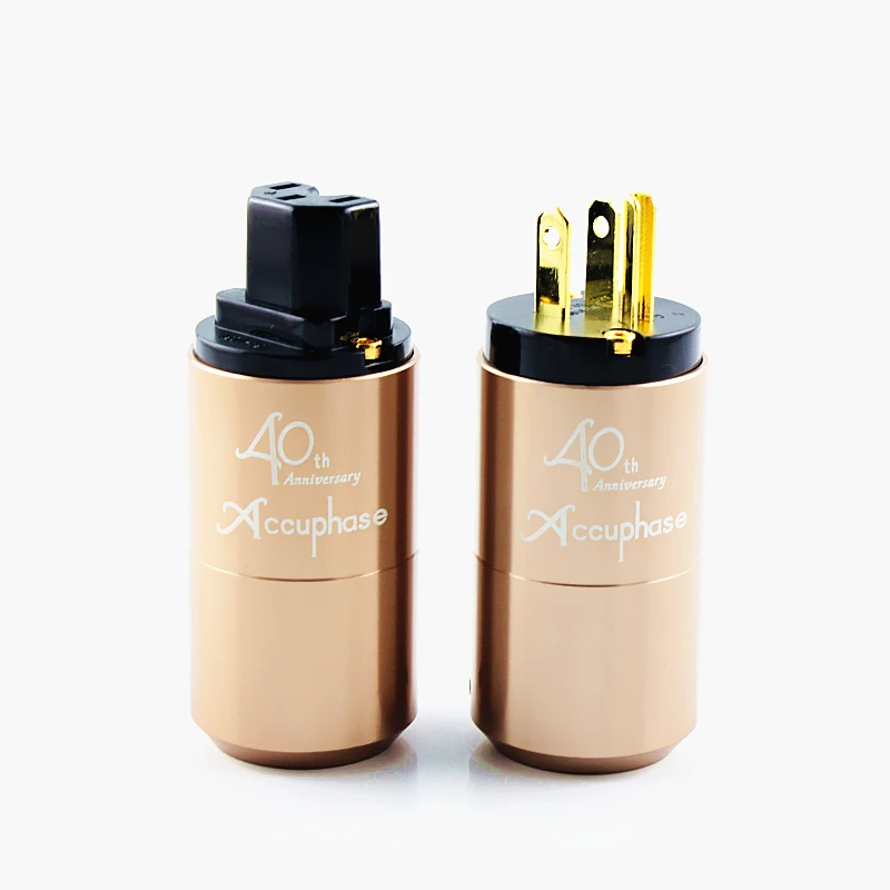 

Accuphase DIY OFC Pure Copper Plated Gold Conductor Aluminium alloy Shell 20mm OD US EU Euro IEC power Connector AC plug