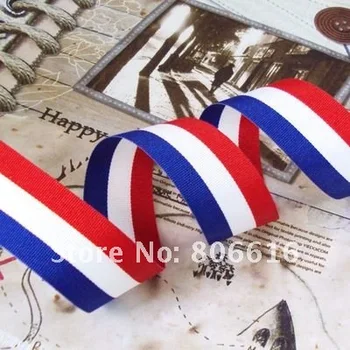 

15MM 50Yard Navy Wind Three Colors Polyester Grosgrain Banderol Woven Ribbon Riband Hair Jewerly Findings