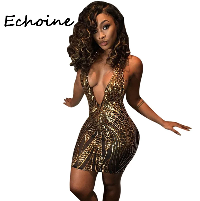 

Echoine Sheer Mesh Diamond Decor Dress Backless Open Up Slinky Bodycon Dress Summer Clothes For Women Party Night Clothing