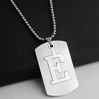 

Stainless Steel All 26 English Alphabet Necklace Detachable Simple Initial Word Letter A-Z Dog Tag Name Pendant Necklaces