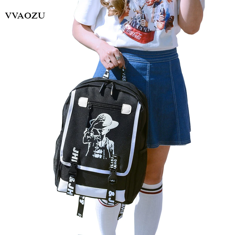 Японский аниме рюкзак Luffy для подростков Harajuku холщовая Студенческая школьная