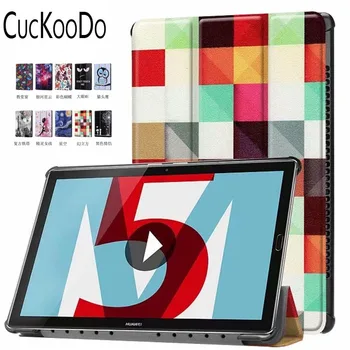 

Ultra Lightweight Coloured Drawing Slim Folding Stand Smart Cover Case with Auto Wake / Sleep For Huawei MediaPad M5 10.8 inch