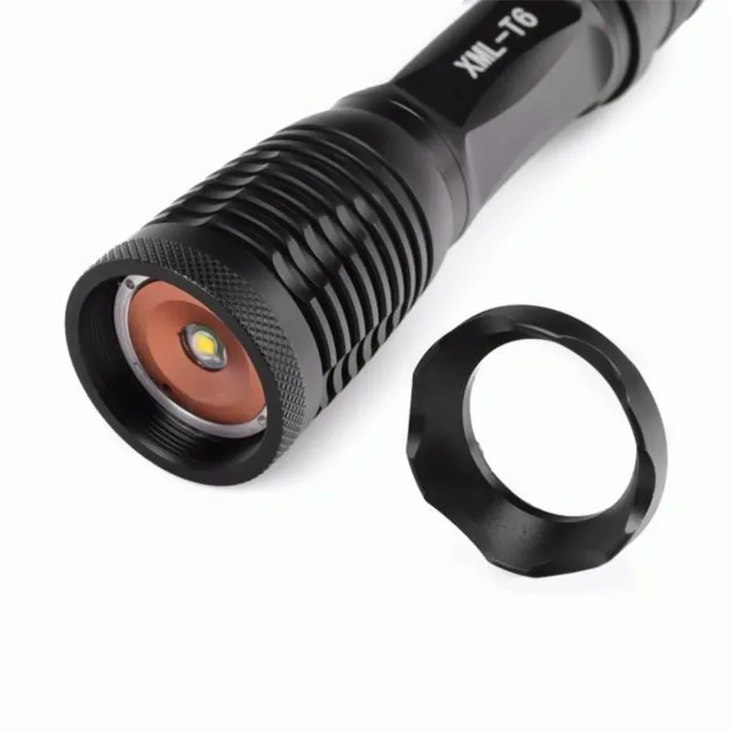 Para los accesorios de la bicicleta T6 4000LM Tactical LED linterna recargable 5 modos antorcha lámpara zoomable luz bicicleta Oc8