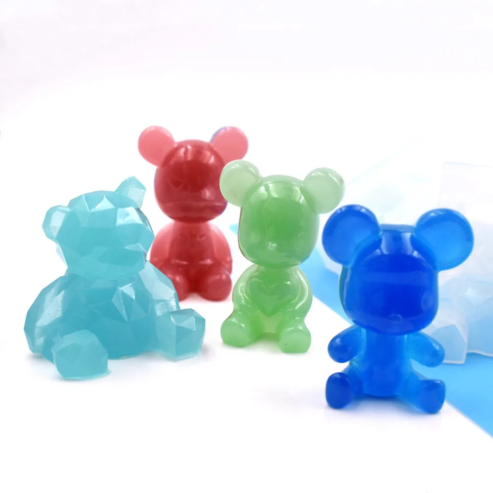 Силиконовая форма SNASAN для смолы 3D подвеска в виде медведя сделай сам