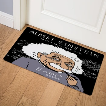 

Famous Cartoon Einstein Van Gogh Beethoven Doormat 46*76cm PVC Leather Floor Mats kitchen Bathroom Waterproof Non-slip Mat