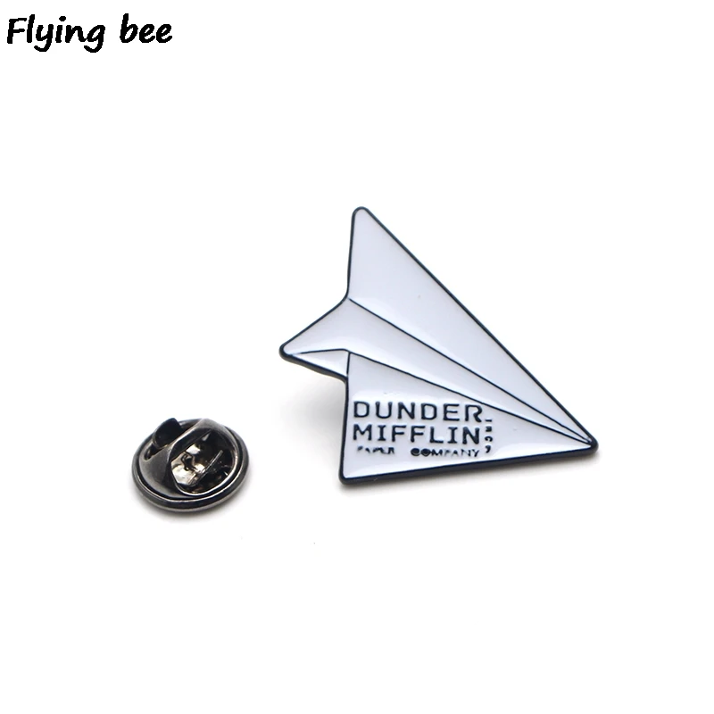 Flyingbee офисный дудер Миффлин Бесконечность бумага Самолет Эмаль Булавка для одежды сумки значок для рюкзака рубашка нагрудные булавки X0186