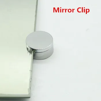

4Pcs/Lot Zinc Wall Mount Frameless Mirror Clip Clamp Boring free Chrome Glass