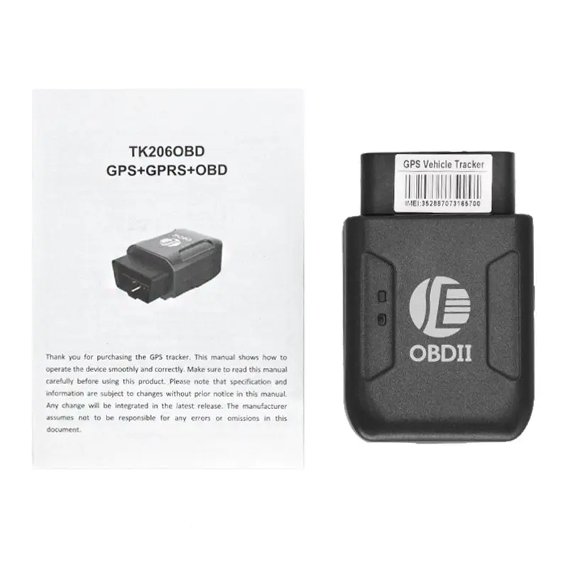 OBD2 GPS tracker TK206 OBD 2 Real Time GSM Quad Band Anti-theft Vibration Alarm GSM GPRS Mini GPRS tracking OBD II car gps