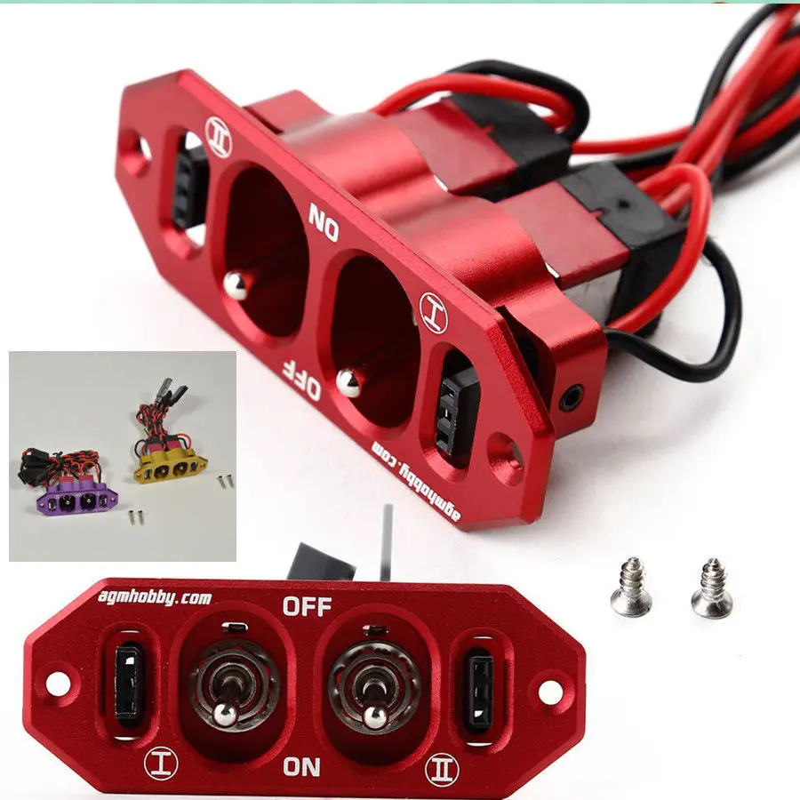 RC Plane Hobby Accessory Metal Heavy Duty Dual Power Switch w/ 4 Cable Lock For Servoin Parts