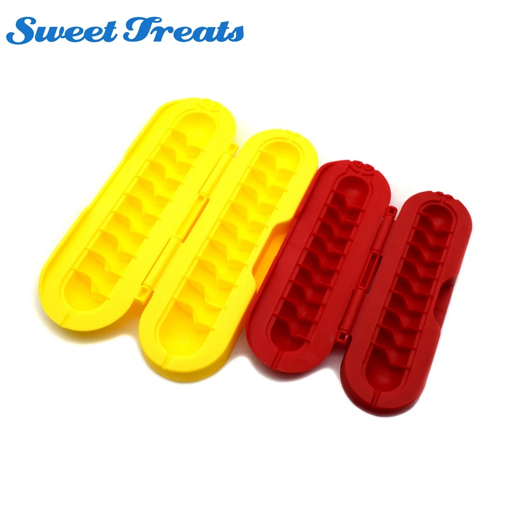 

Sweettreats Red+Yellow Curl-A-Dog Hot Dog Spiral Cutting Skewer for Gourmet BBQ