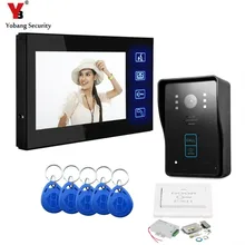 YobangSecurity 7 Inch Video Door Phone Intercom Doorbell Entry Intercom System Kit 1 Monitor 1 Camera With RFID Keyfob Door Lock