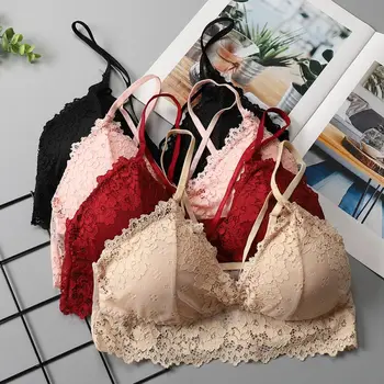 

Lace V-Neck Sling Bottoming Beauty Strap Chest Pad Bra Pad Perspective Bra