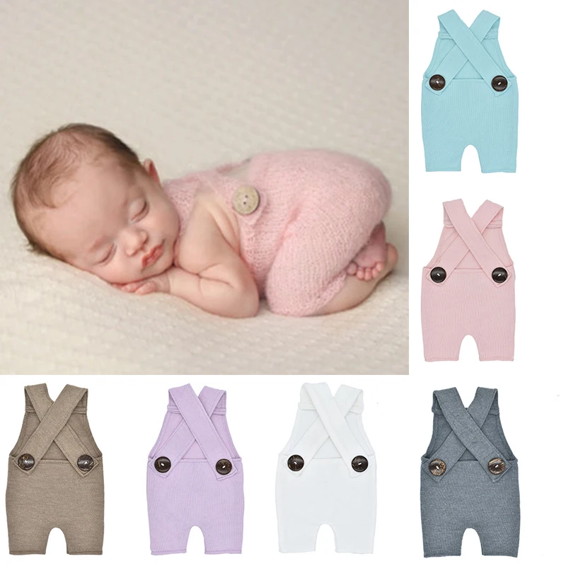 

Newborn Baby Girl Photo Prop Baby Photography Button Bib Hundred Days Photography Clothing Knitted Style Bib Clothing Accessorie