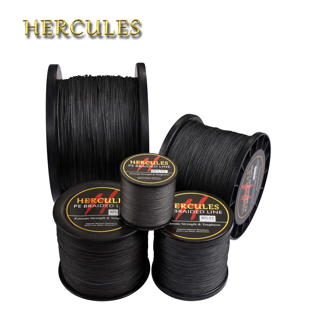 Hercules Big Game Fishing Line 8Strands 1000M 10LB 300LB Black 1094