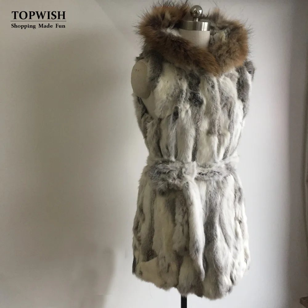2019 Новый женский жилет из натурального кроличьего меха пальто жилетка с большим