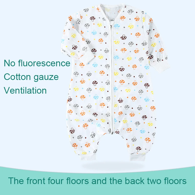 Лето не флуоресценции четыре этажа 100% хлопок дыхание и потливость Лето сплит-нога спальный мешок марли Bebe Sleepsacks