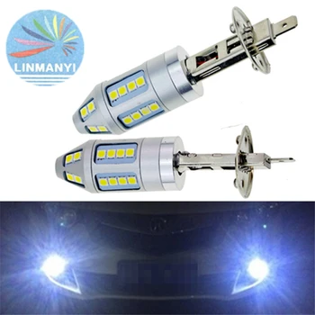 

2017 NEW 2pcs H1 150W LED Fog Lamp 12V 30SMD 3030 Chip White High Power Car Styling Headlight 6000K DRL Bulb Lampochka Bombillas