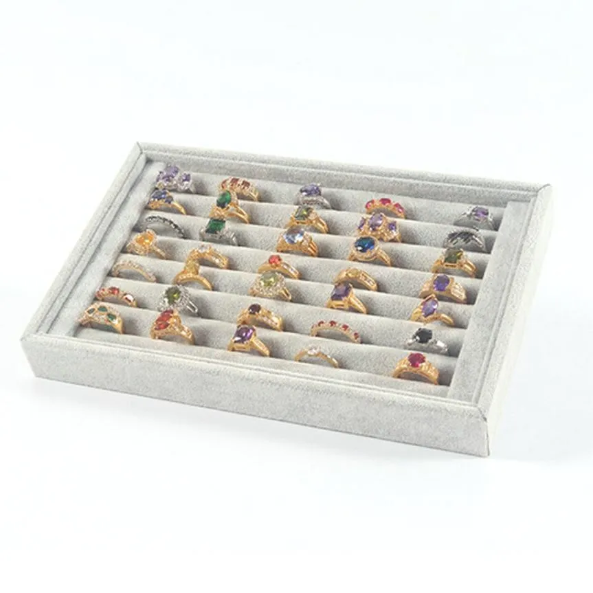 

Jewelry Rings Display Tray Velvet About 50 Slot Case Jewelry Storage Box Amazing