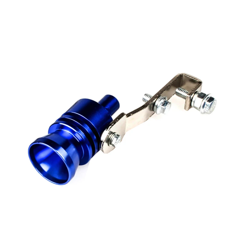 Размер L универсальный автомобильный выхлоп звуковой наконечник турбо звук Уистлер выхлоп глушитель труба поддельный выдув клапан турбо - Цвет: Синий