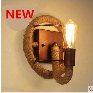 

Free shipping BD080 creative Country style elegant hemp cord wall lamp
