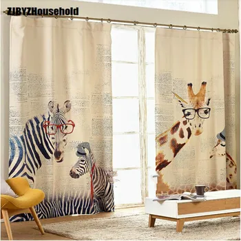 

Pastoral custom curtains for small fresh giraffe study dining bedroom living room windows drapes