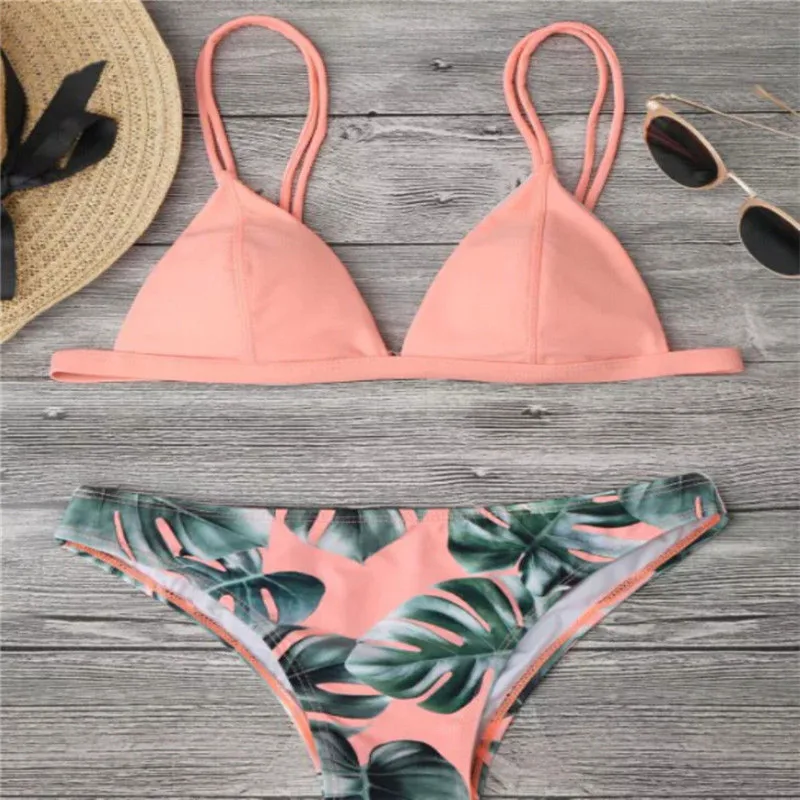 2017 New Bikini Swimwear Women Swimsuit Push Up Set Summer Beachwear Bathing Print Biquini Swim Suit | Женская одежда