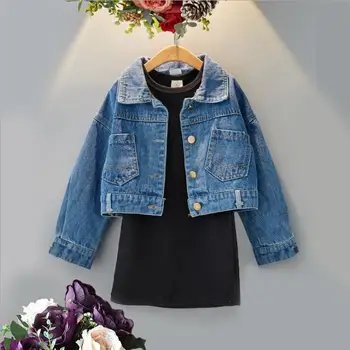 

Spring and Autumn Female Infant Suit, South Korean Jeans Coat, Dress, New Foreign Trade Children's Clothing, 2019