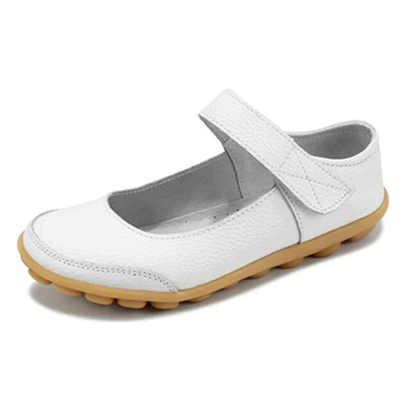 

Dropshipping Plus Size Genuine Leather Shoes Flat Shallow Ankle Strap Oxfords Women Shoes Ballet Flats Women Ballerina Flats